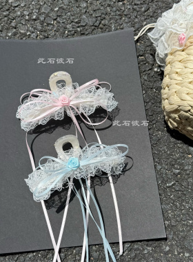 仙女蕾丝花朵飘带抓夹