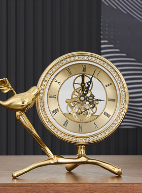 轻奢创意座钟美式风复古工艺品