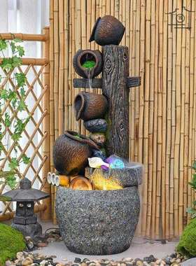 假山流水摆件循环水客厅阳台财富喷泉风水轮庭院水景布局鱼塘装饰