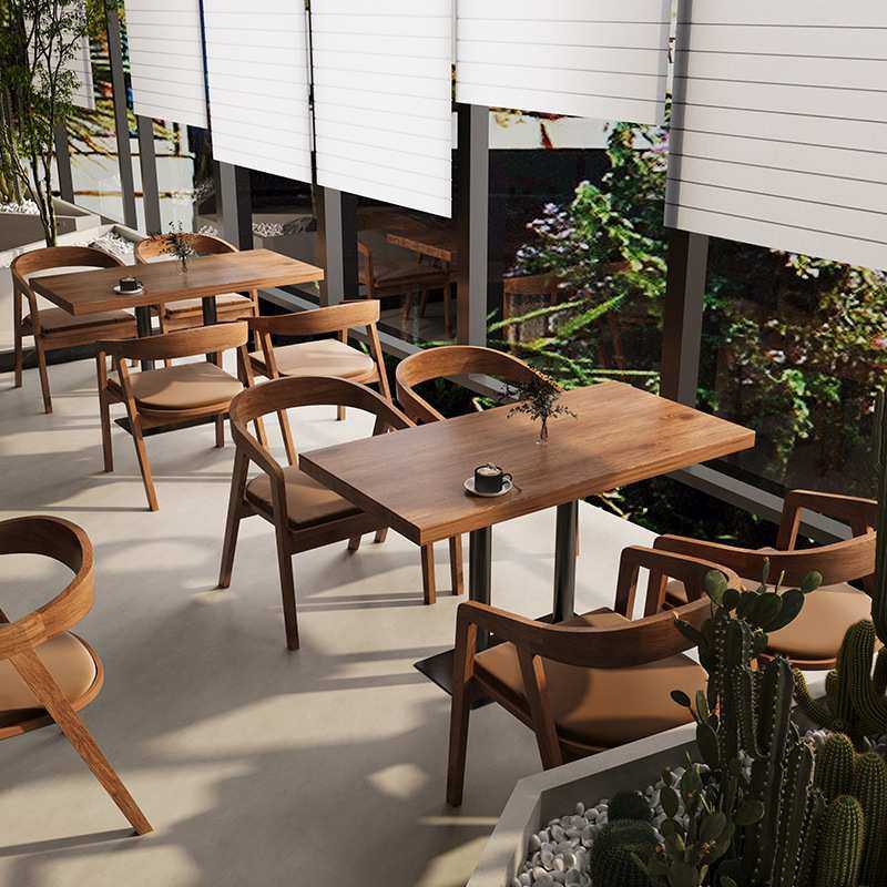 复古侘寂风洽谈实木桌椅桌椅西餐厅商用休息区酒吧藤编组合咖啡厅,淘宝优惠券,粉丝福利购,淘宝优惠卷