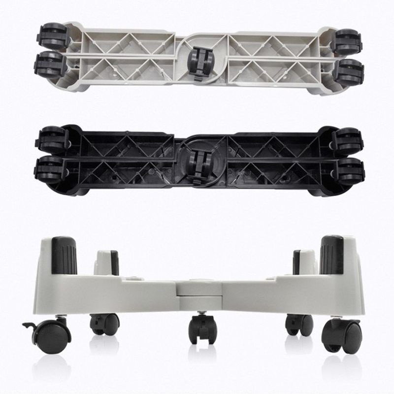 X-type computer host rack 5-wheel wide plastic base chassis bracket adjustable skateboard ABS moving pulley