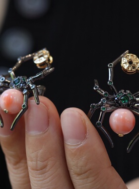 银镀金轻奢天然饰品蜘蛛两用秋冬