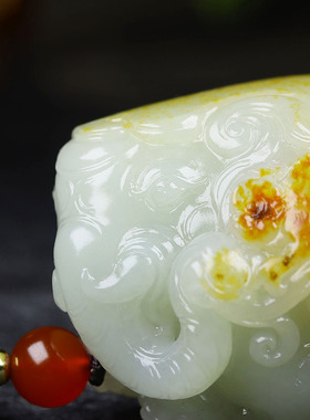 （古晨珠宝）新疆和田玉白玉籽料把件手玩封侯拜相227g