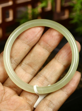 （不议价）润玉缘和田玉晴水细圆条手镯女款玉镯腕间优雅18g56mm