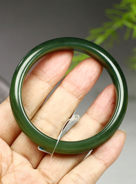 （不议价）润玉缘和田玉湖水绿手镯女款玉镯腕间美玉悬40g54mm