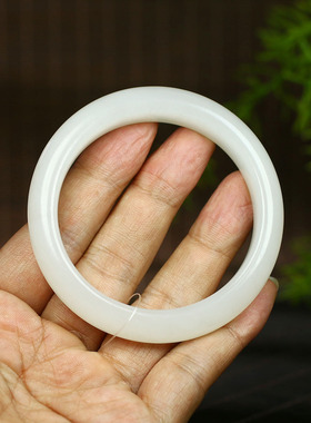 古晨新疆和田玉白玉手镯玉镯