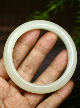 （不议价）润玉缘和田玉冰白手镯女款玉镯腕间美玉悬57g60mm