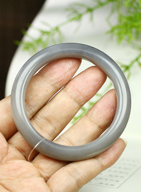 古晨和田玉烟紫手镯玉镯