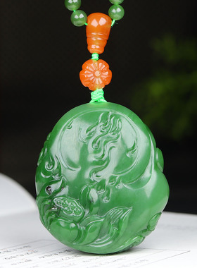 （古晨珠宝）俄罗斯和田玉碧玉弥勒佛手把件手玩天生福相103g