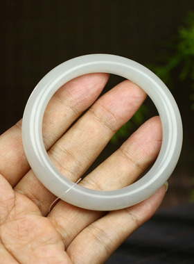 古晨和田玉白玉手镯玉镯