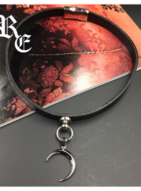 黑色项圈欧美月牙学生锁骨链