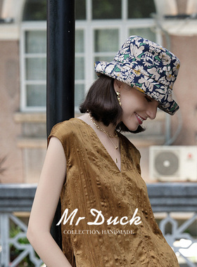 mrduck花田｜手绘印花防晒渔夫帽