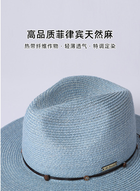 经典蓝色｜巴拿马礼帽｜大头围
