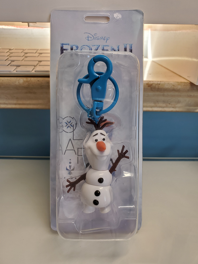 正版迪士尼Frozen2冰雪奇缘2周边雪宝Olaf造型钥匙挂件钥匙扣雪人 - 图1