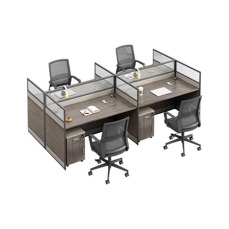 单人电脑桌6屏风桌24人位职员桌办公桌椅组合员工桌办公工位卡座 - 图0