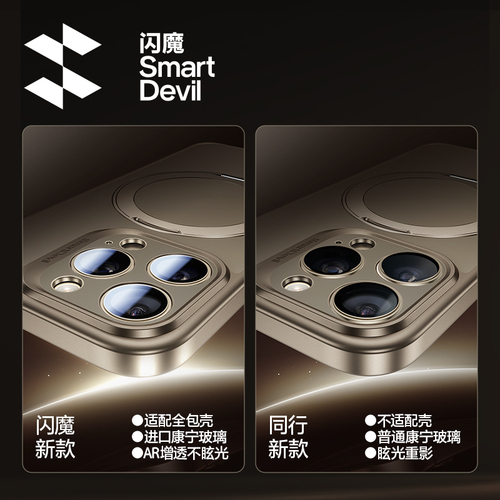 闪魔适用苹果14pro镜头膜iPhone15Promax手机镜头保护膜ip后摄像头贴13新款plus康宁12钢化玻璃Por全包相机壳