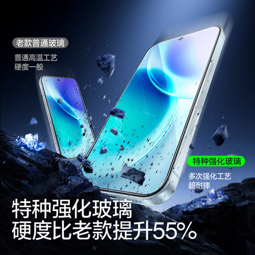 闪魔适用vivox300pro钢化膜x300手机膜ultra全屏vivox200/100s新款vivox300s高清抗指纹防摔超声波保护贴膜-图3
