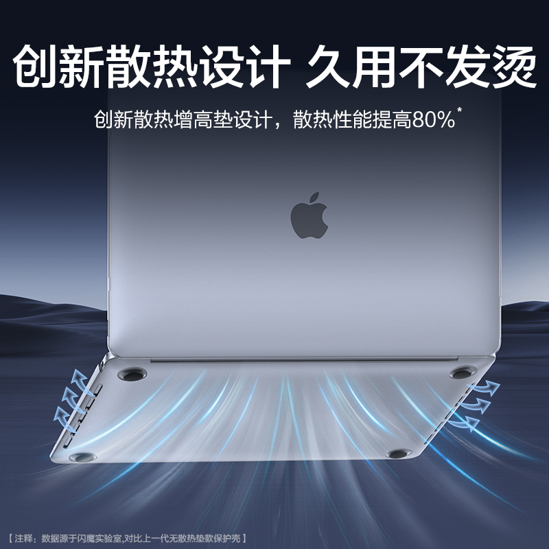 闪魔适用苹果MacBookPro保护壳14/15/16寸电脑保护套Mac笔记本磨砂外壳Air21薄13寸macbook全包防摔Pro2023款-图3