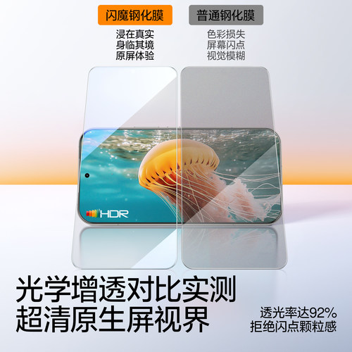 闪魔适用红米k90钢化膜红米k90promax手机膜超声波秒解锁redmi冠军版新款防窥保护磨砂小米全屏贴蓝光高清防 - 图1