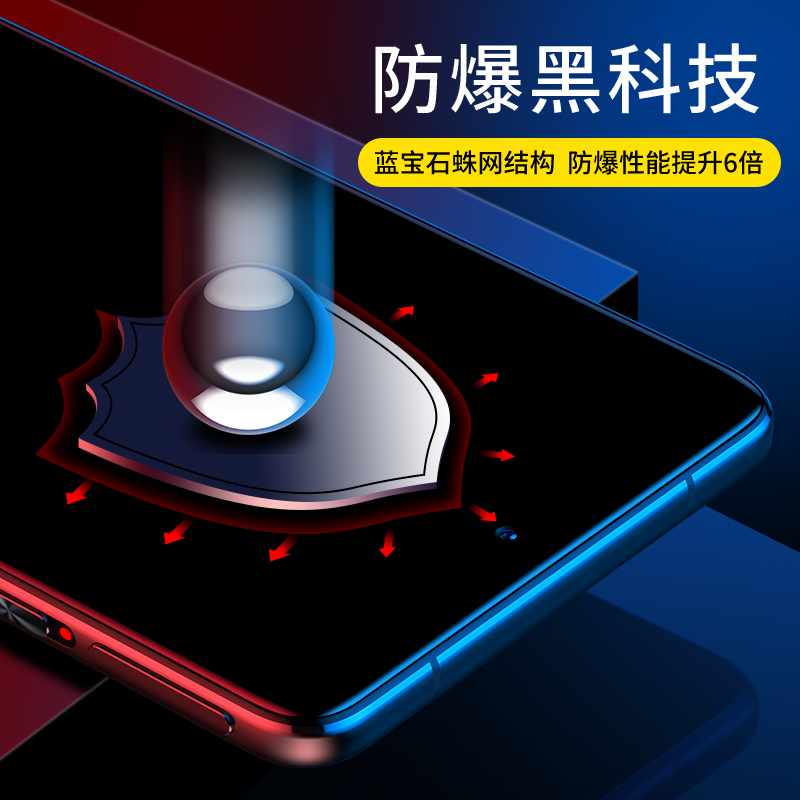 闪魔适用红米K50电竞版钢化膜小米redmi K40手机膜全屏冠军版覆盖游戏无白边5G版抗蓝光曲面保护贴膜 - 图1