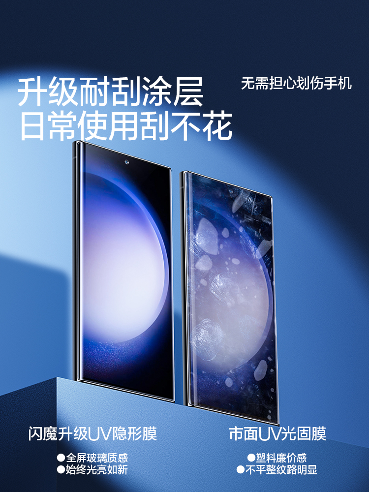 闪魔适用三星s23ultra手机膜Galaxy S22utra钢化not软note20ultra全屏S23十21U保护膜s22+加ultr防窥水凝贴膜 - 图0