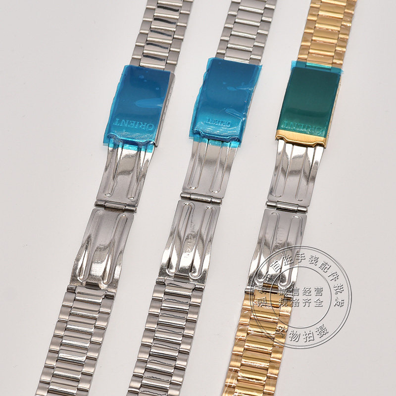 老款3星双狮平口钢带3A不锈钢金色包片表带18mm弧口表链手表配件,淘宝优惠券,粉丝福利购,淘宝优惠卷