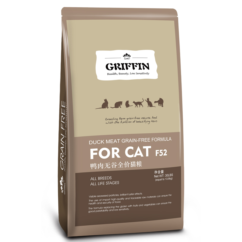 GRIFFIN贵芬猫粮30磅F52繁育场成幼猫通用全猫种鸭肉无谷天然粮 - 图2