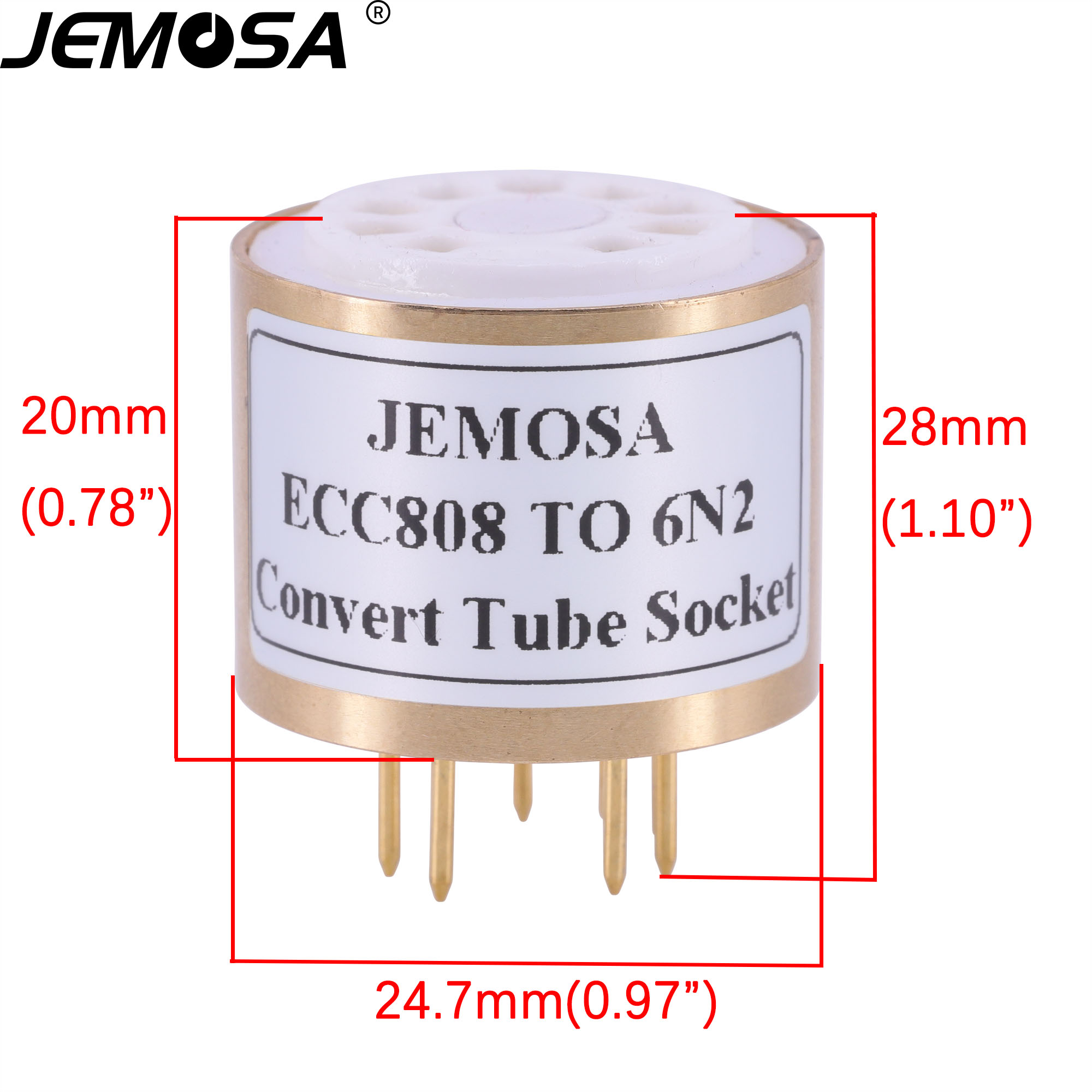 9脚电子管座 ECC808转6N2 6N6 E88CC ECC88 6922电子管转换座-图2