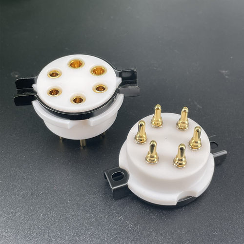 EIZZ特氟龙WE310A管座6脚铜镀金特富龙插座58,10米12C,7米12C用 - 图0