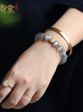 心斋堂女月光石999足金手串
