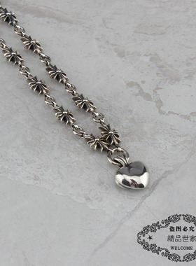 纯银项链桃心黑暗风吊坠网红同款