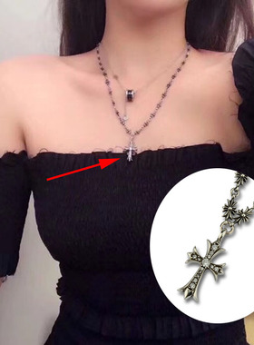 gd镶钻项链纯银复古吊坠