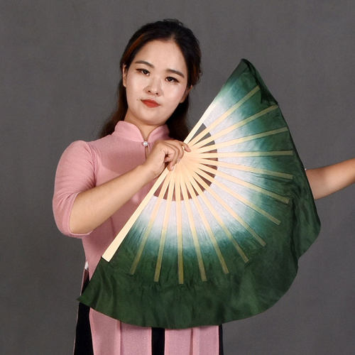 打磨扇骨广场舞古典舞舞蹈道具舞蹈扇子表演演出服扇子1尺真丝扇 - 图2