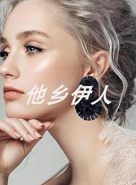 美国代购波西米亚酒椰花朵耳环