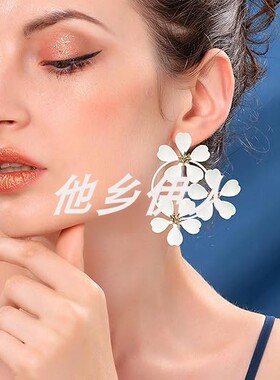 美国代购大号圆形花朵耳环糖果色