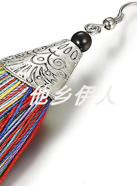 美国代购波西米亚渐变流苏耳坠