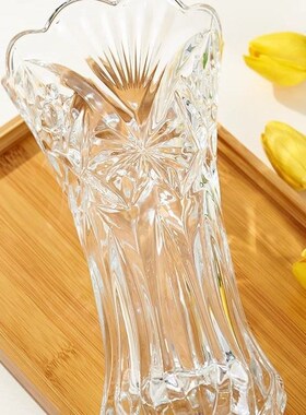 轻奢水晶花瓶客厅插花高级感加厚玻璃摆件水养鲜花瓶2026新款高档