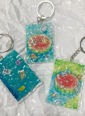 严选沉溺海底小狗双面钥匙扣简约