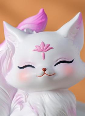 萌物传奇可爱九尾狐笔筒摆件办公室工位桌面装饰情绪稳定生日礼物