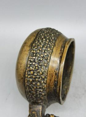 旧藏铜器古玩杂项黄铜工艺品汤勺中医文化方面摆设铜药勺摆件