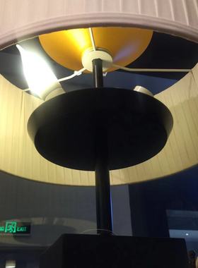 美式风创意黑色木质圆形台灯