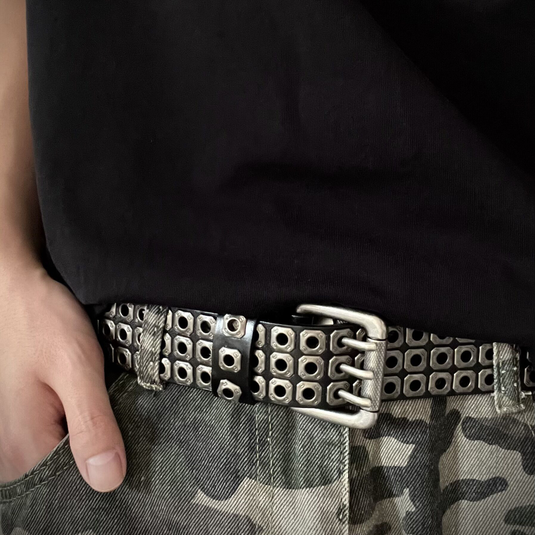 重工铆钉真皮腰带头层牛皮皮带男女士针扣嘻哈朋克风个性潮流装饰,淘宝优惠券,粉丝福利购,淘宝优惠卷