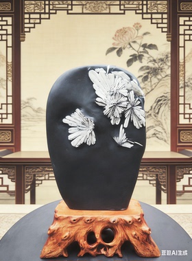 菊花石风水原石办公室客厅书房原生态自然奇石收藏镇宅新古典摆件