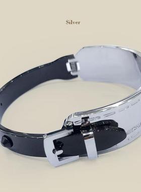 黑色钛钢手镯女不掉色