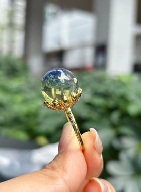 多米尼加墨西哥蓝珀戒指