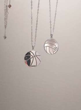 定制镂空S925银刻字母闺蜜项链