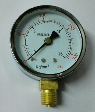 压力表世界 pressure gauge Y-60 15kg/cm 200psi 双刻度显示仪表 - 图0