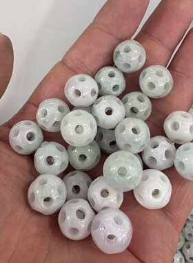 巴音窍翡翠散珠diy散件路路通八面玲珑玉石散珠燕云十六声物料珠