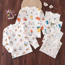 Childrens pure cotton semi-high collar baby blouses suit male and female middle collar autumntypants children autumn and winter hit bottom underwear