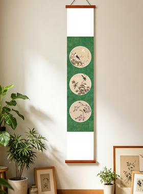 夜笛 宋式美学花鸟挂画中古风客厅装饰画复古艺术感沙发墙挂画